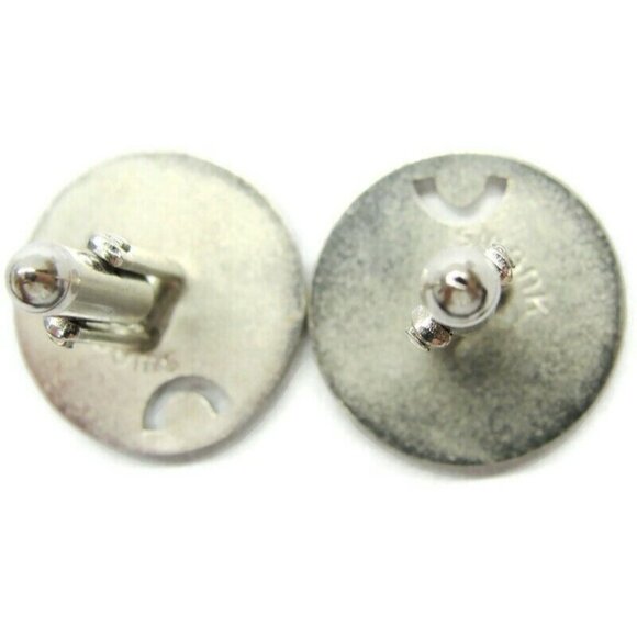 Swank Cufflinks Round Silver Tone Tux Shirt Dress Suit Vintage - Picture 6 of 8